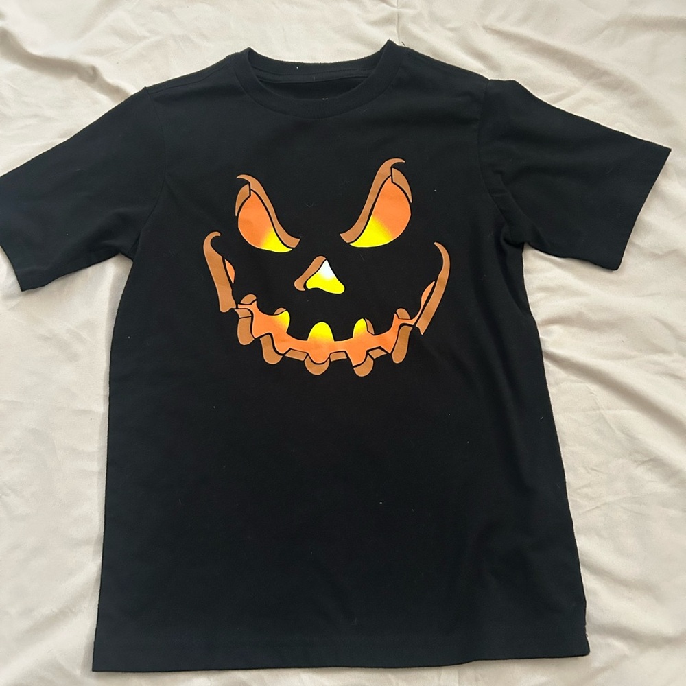 Kids Halloween Pumpkin Face Costume T-Shirt